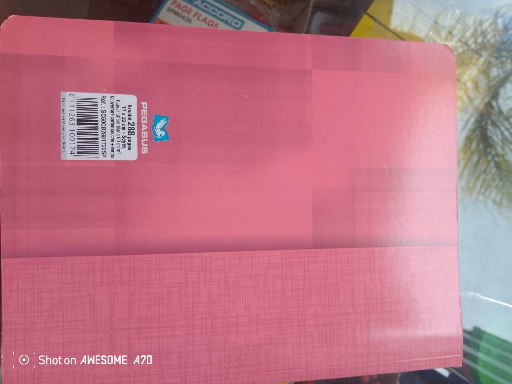 Cahier piqué288 page