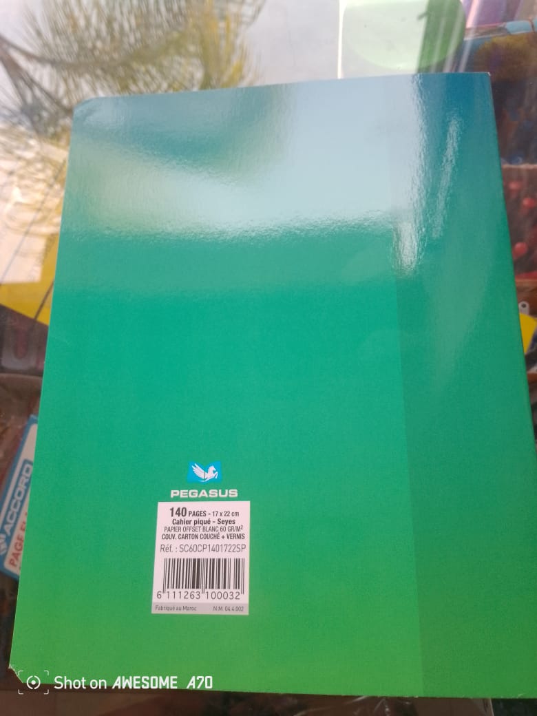 Cahier piqué 140page